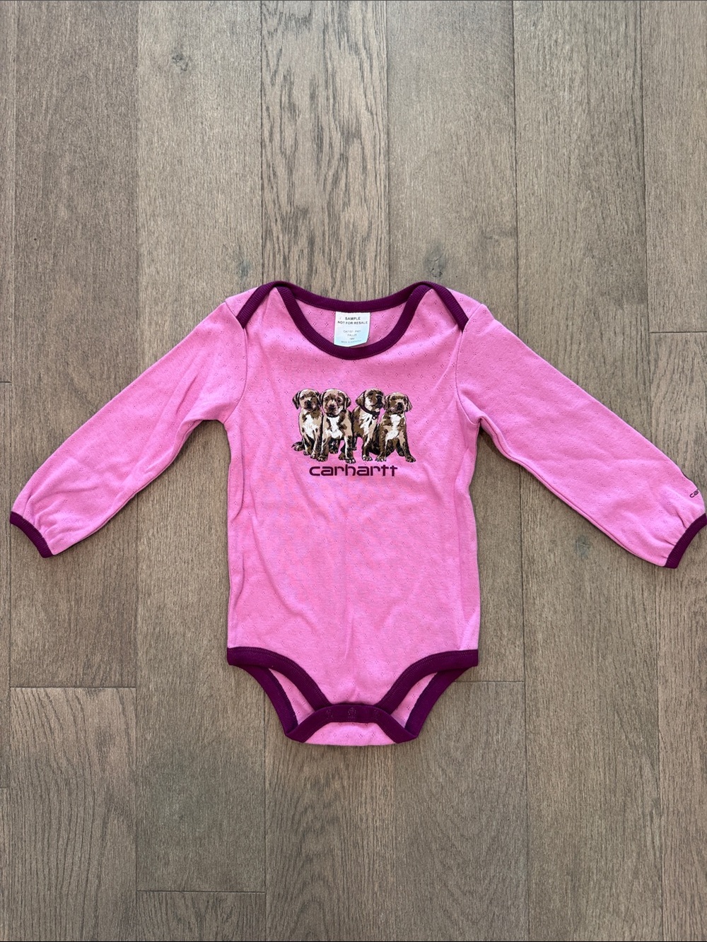 Carhartt NWOT Girls 18M Puppy Bodysuit Onesie Long Sleeve Two Toned Pink Fall